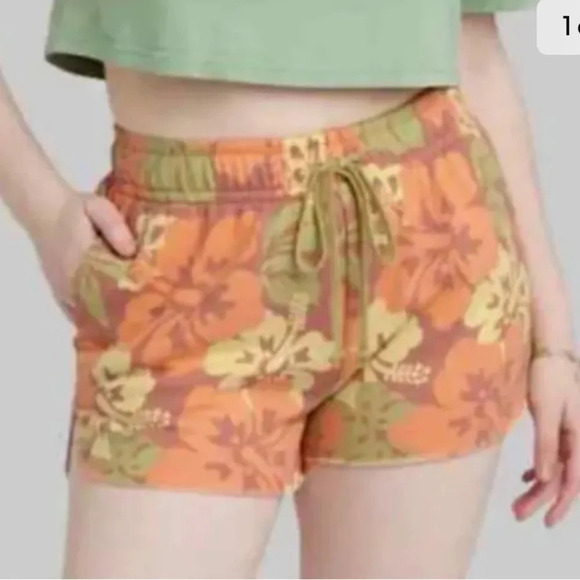 wild fable Pants - Wild Fable, L,NWT, floral, camo style knit pocket elastic waist/ drawstring tie